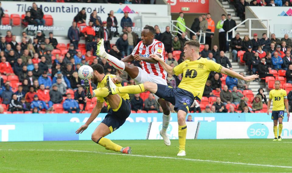  Berahino came on at half-time and scored Stoke's first goal to make it 3-1