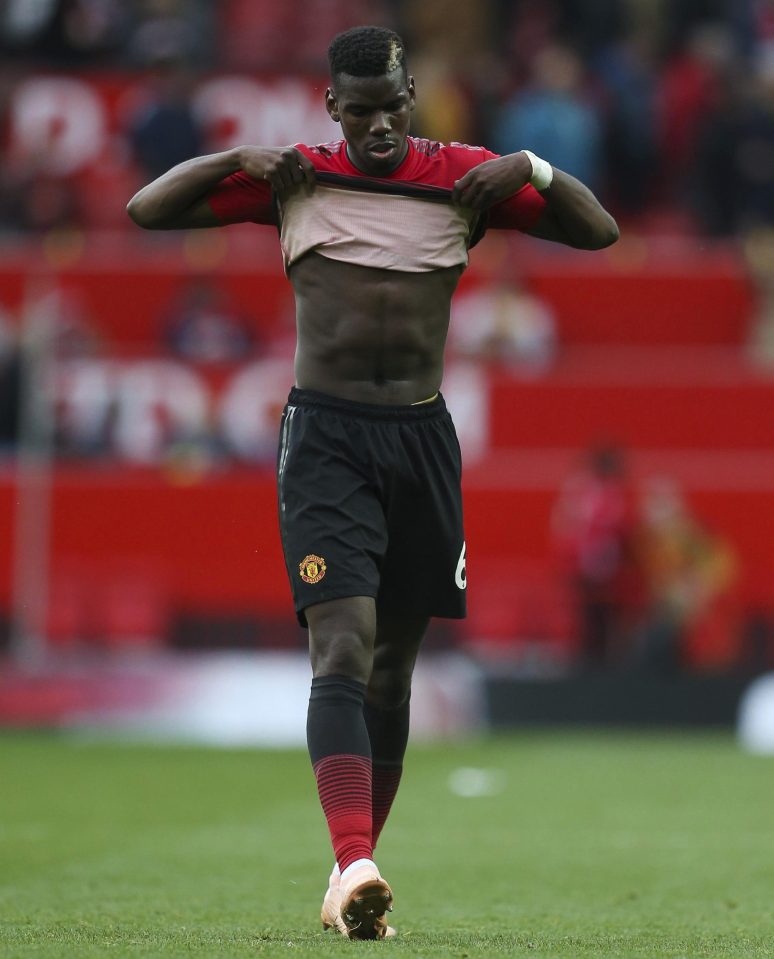  Pogba trudges off at full-time after the Old Trafford draw