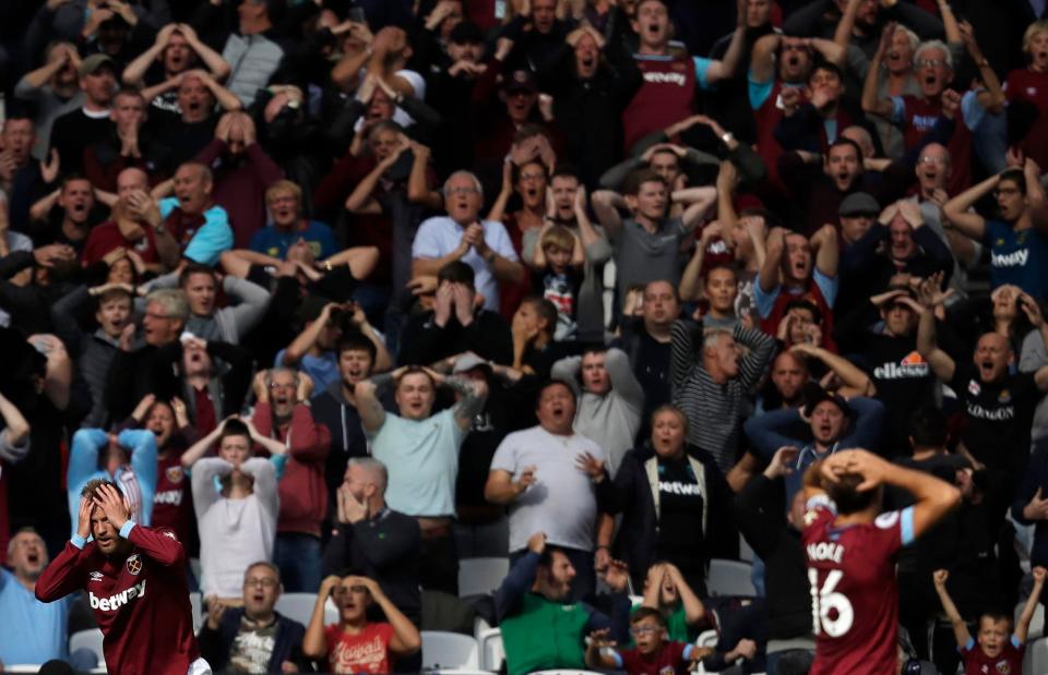 West Ham fans were 'treated to' a light show at half-time