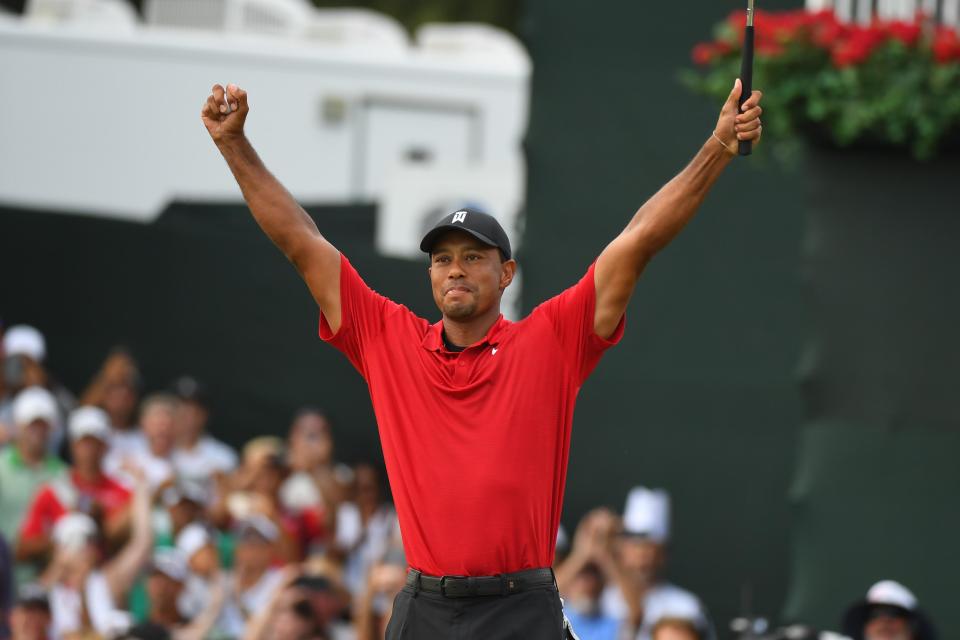  Woods almost finished with a sensational birdie but was happy to settle for par on the 18th