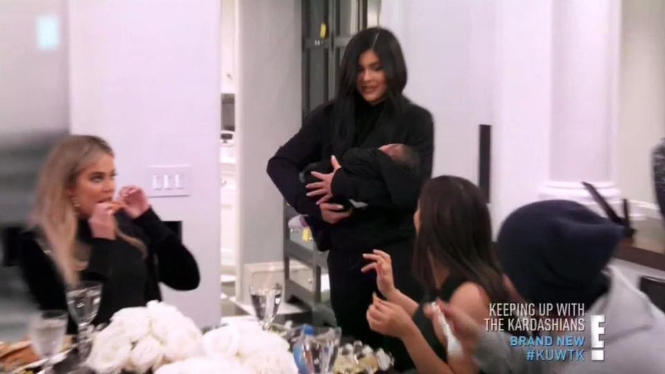  Kylie Jenner's daughter Stormi made her long awaited debut in the family show on Sunday night