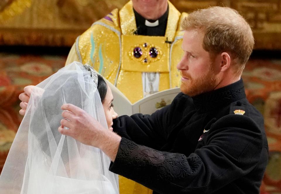  Meghan didn't see her finished veil until the wedding day