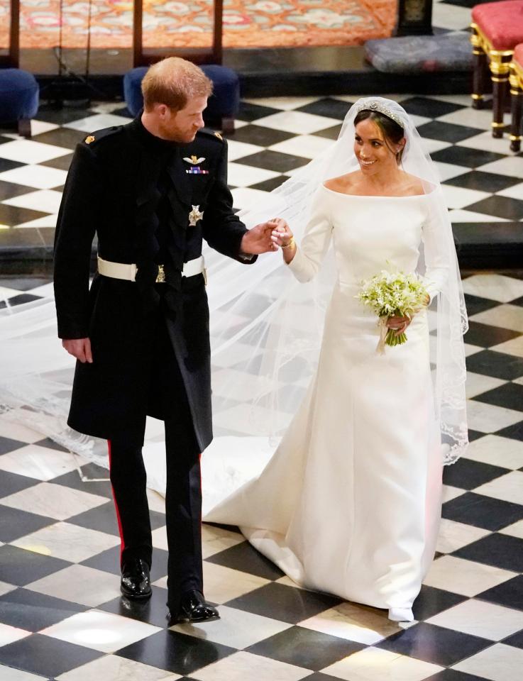  Her veil includes a flower from Kensington Palace, which is where the couple live