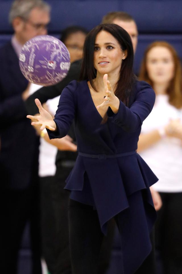  The Duchess got stuck in played with a ball with some promising students ahead of the Coach Core Awards in September