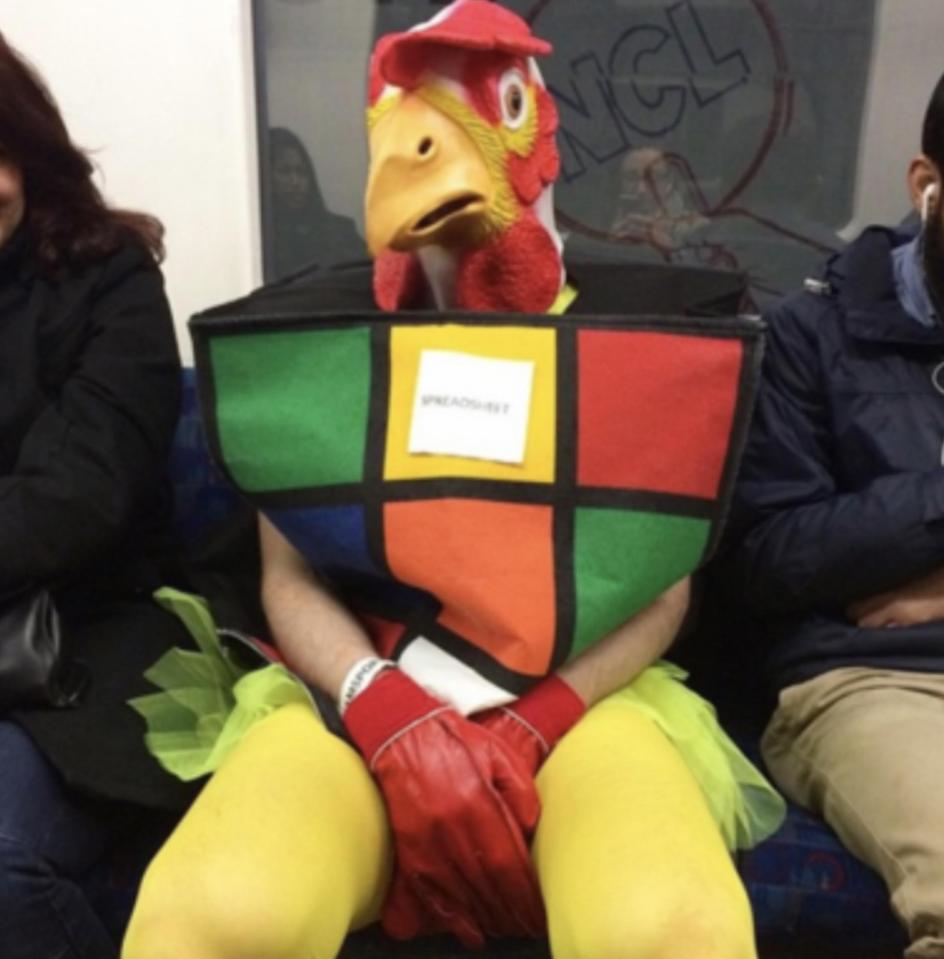  Clucking hell - one of the countless passengers you don't want to end up next to on the London Underground