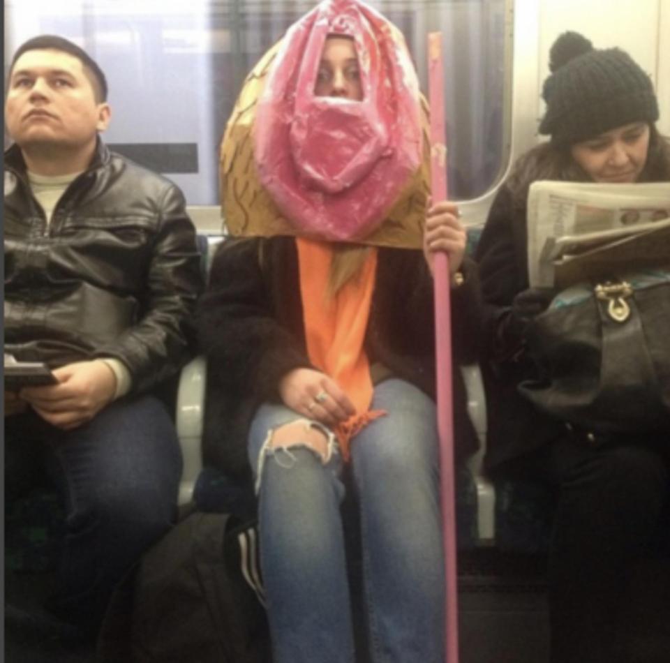  The poor people sat next to this lady have no idea where to look