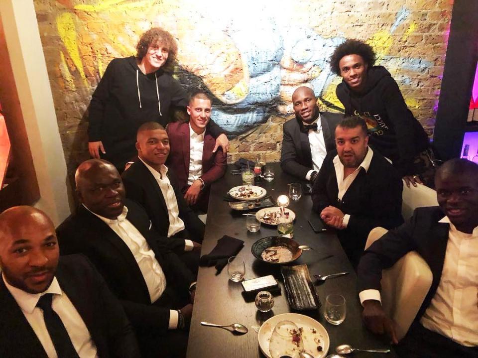 Kylian Mbappe dined with Chelsea stars past and present after the awards show