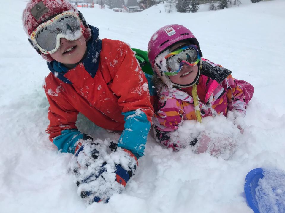  Our twins Miles and Ava would skied with us all day, every day