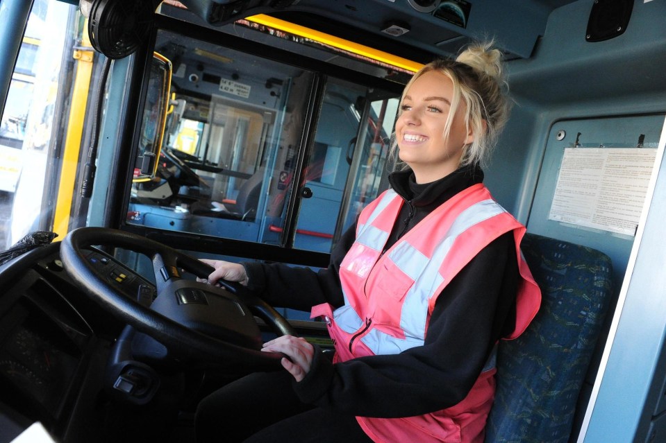 Ellie Rose Houghton is one of Britain's youngest female bus drivers at the age of 18