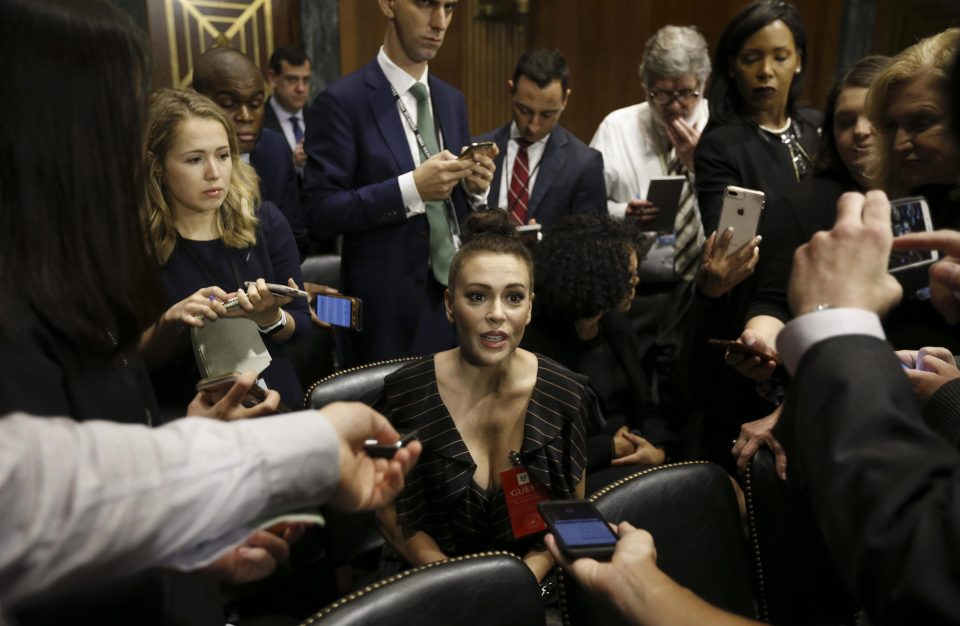  Actress Alyssa Milano is in attendance at the Senate hearing