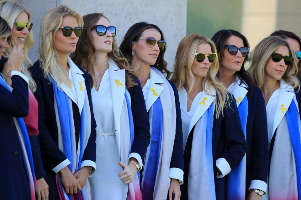 The WAGs wore a yellow ribbon as a tirbute to Celia Barquin Arozamena