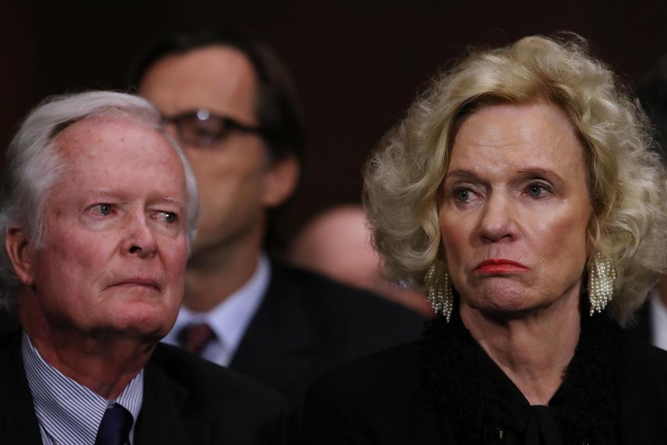 Kavanaugh's parents, Everett and Martha Kavanaugh, listen to their son testify before the Senate Judiciary Committee