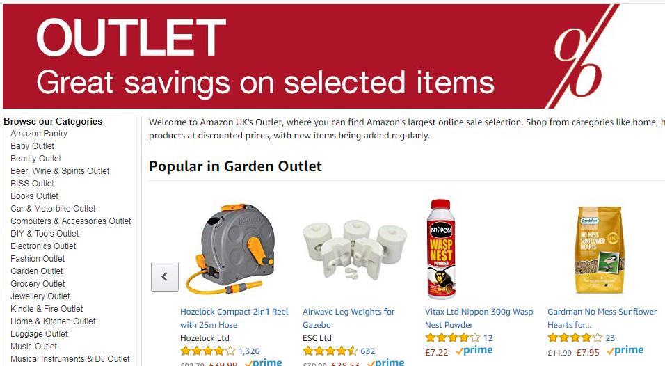 Amazon Outlet offers big reductions on items