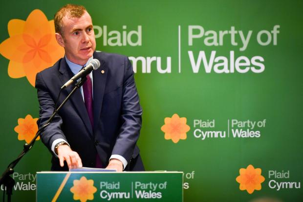 Adam Price, speaks after winning the leadership contest election result at the Novotel, Cardiff