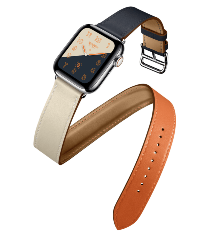  The watch is available with premium Hermes straps – although the cheapest options are rubber Sports bands