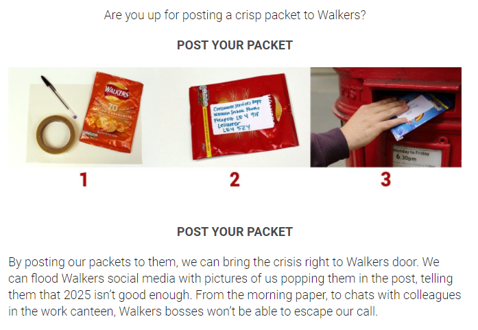  Protesters are inundating Walkers with the bags and using the hashtag #PacketInWalkers