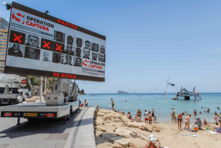  Many of the UK's most wanted criminals have found their faces on billboards being driven around the continent