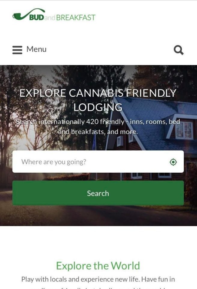  The website allows you to browse for cities and countries around the world where properties are available to smoke cannabis in