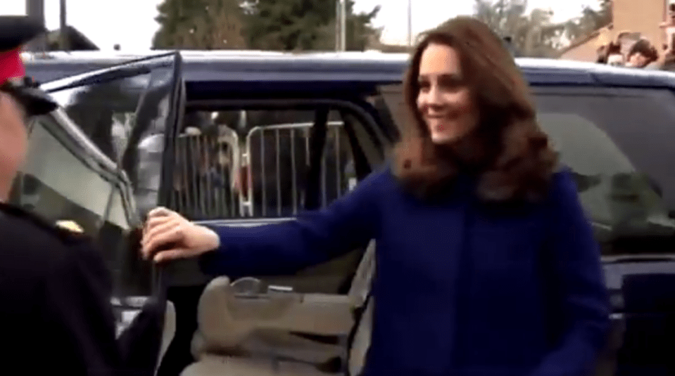  Earlier this year in February, Kate Middleton was captured shutting her own car door too at the Action On Addiction Community Treatment Centre