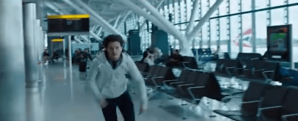  The star was filmed running through the airport in the British spy movie