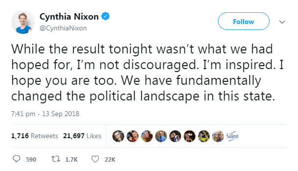  Nixon shared a string of tweets the same day after losing the primary challenger