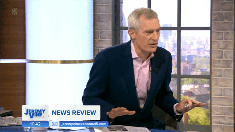  Jeremy Vine admitted he was concerned Roxanne Pallett might "take her own life" after their interview yesterday