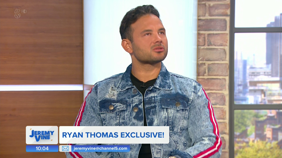  Ryan Thomas fought back the tears on today's Jeremy Vine show as he watched himself break down in the Celebrity Big Brother diary room for the first time