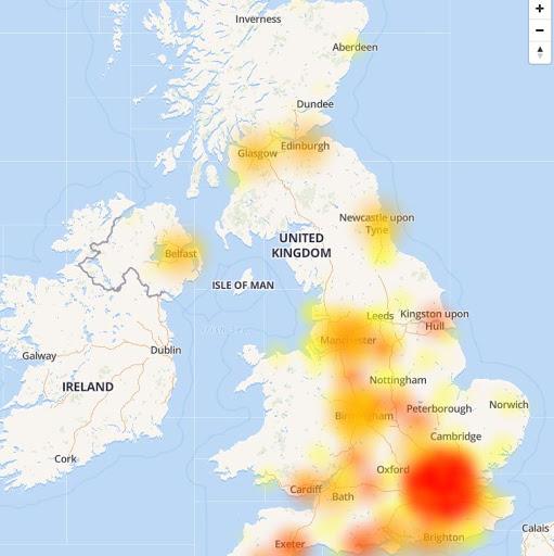 Down Detector has revealed where the outage is affecting customers