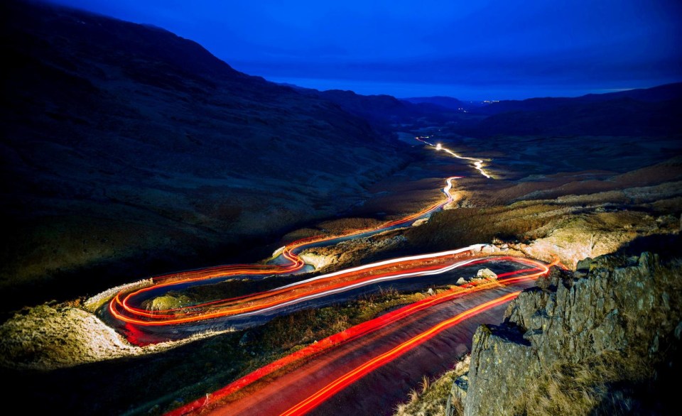 Hardknott Pass in Cumbria is full of tight corners