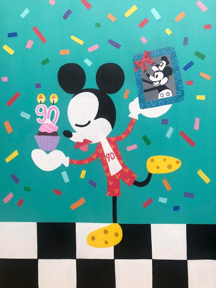  Disney fans can check out artwork inspired by Mickey Mouse to mark the star's 90th birthday 