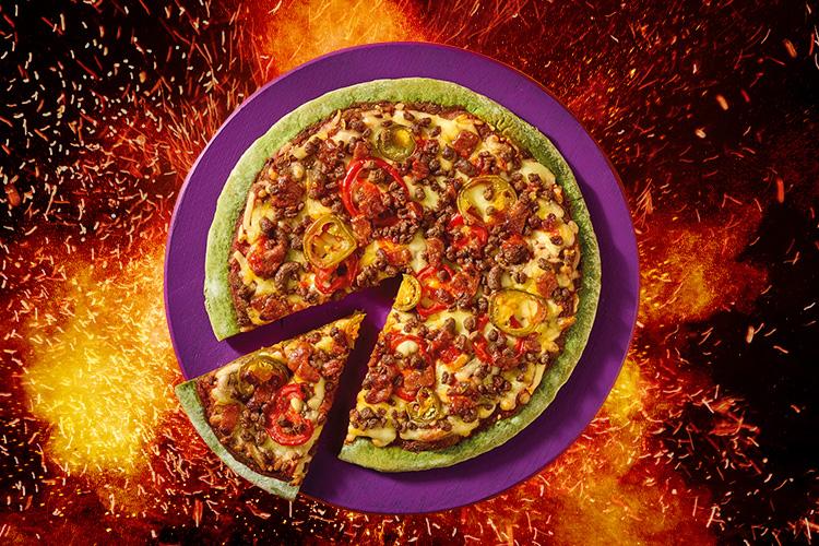  Morrisons' Halloween pizza is made with an algae infused green base