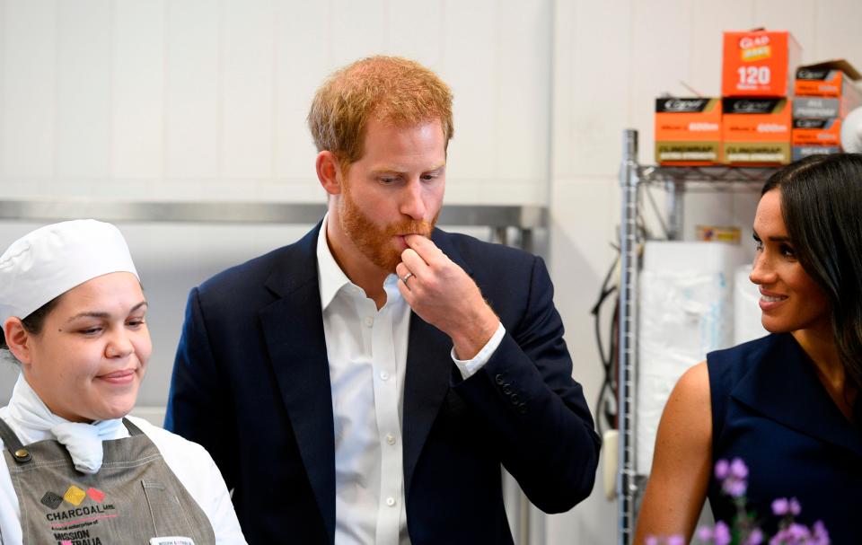  Prince Harry also passed up the chance for pepper leaves, one of the other delicacies on the menu