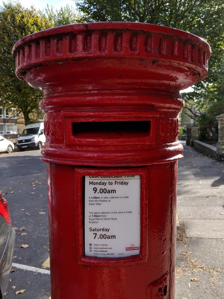 Red post box captured by Pixel 3