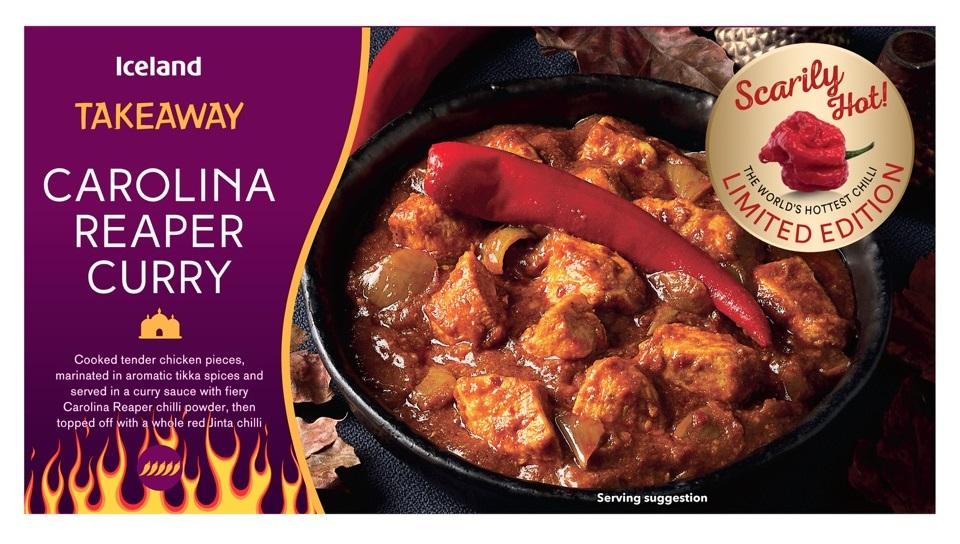  Iceland is selling what it says is the hottest supermarket curry, made from fiery Carolina Reaper chillies