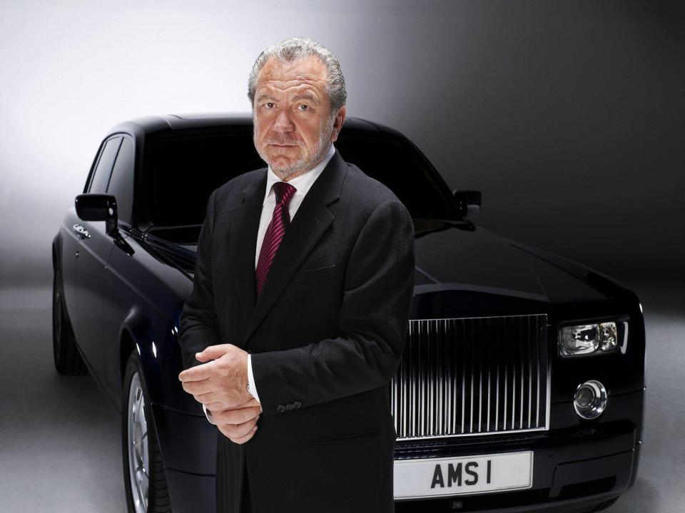 Lord Sugar's car with it's famous license plate, AMS 1, features in the opening credits of The Apprentice 