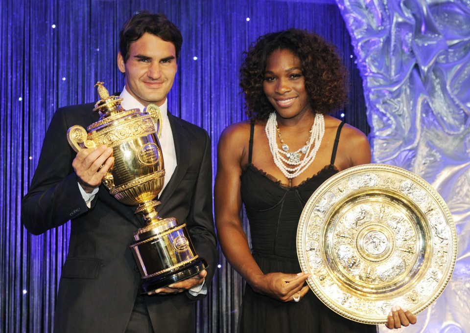 Tennis legends Roger Federer and Serena Williams completed the top five