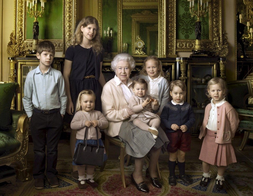 Mia stole the show when she was two in the official shots released to celebrate the Queen’s 90th birthday, when she was pictured carrying her handbag