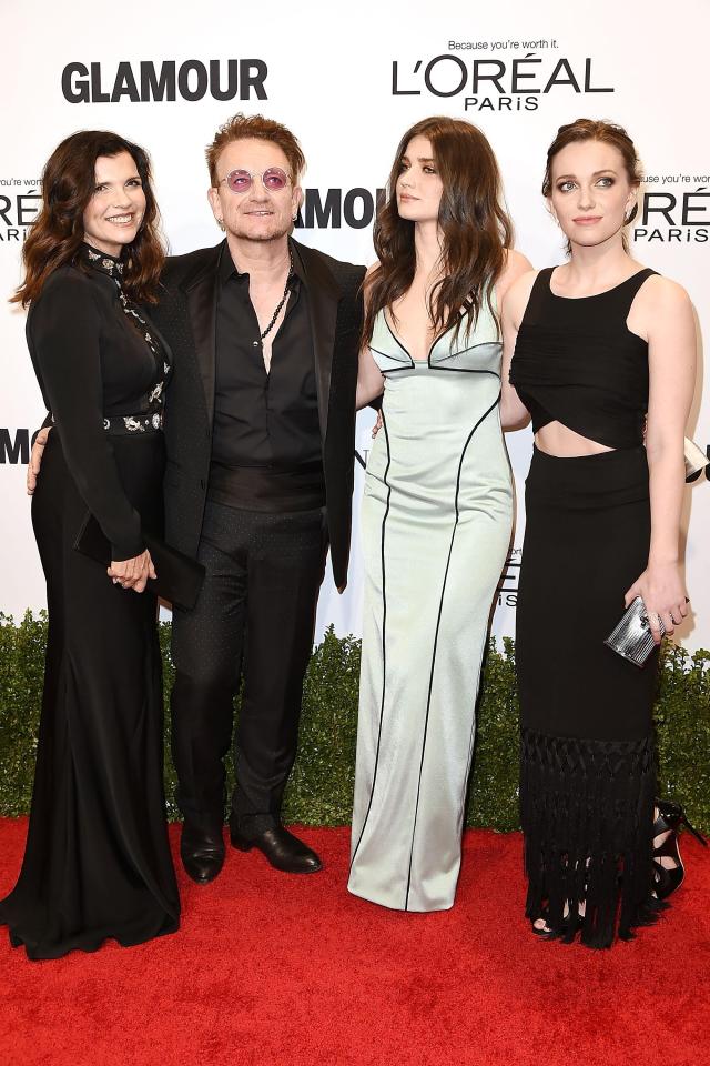  Bono with wife, Ali, and their daughters Memphis Eve and Jordan Hewson