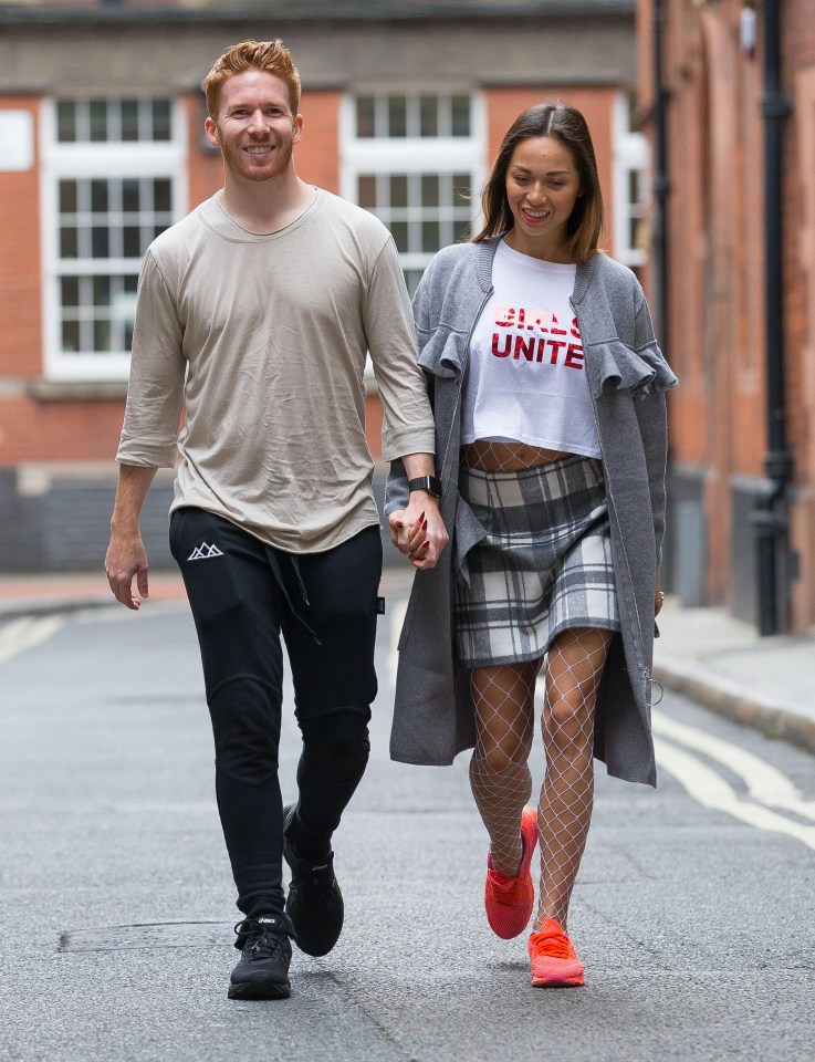 Neil with his wife, Katya, as they arrive for dance rehearsals before this year’s series of Strictly started