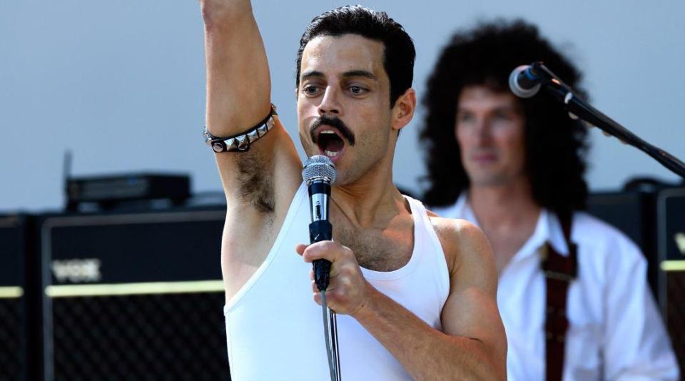 Rami looks strikingly like Freddie Mercury in the film Bohemian Rhapsody