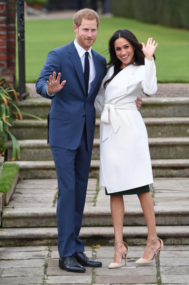 Meghan wore nude suede heels that appeared to be too big for her official engagement photocall with Prince Harry