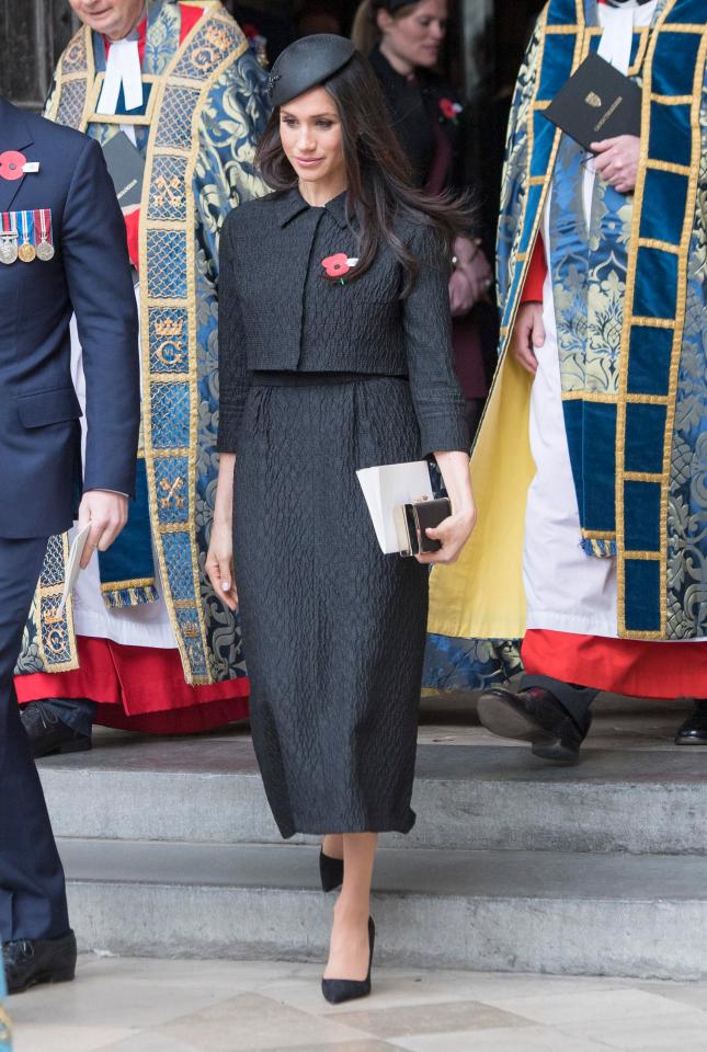  Meghan wore all black for a service commemorating Anzac Day