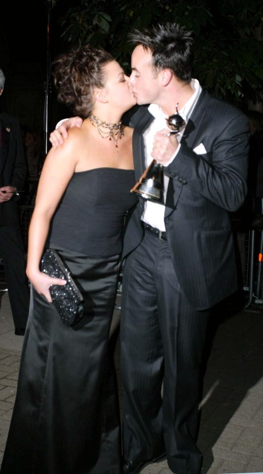  Ant McPartlin and then-partner Lisa Armstrong kiss at the NTAs at the Royal Albert Hall in 2003