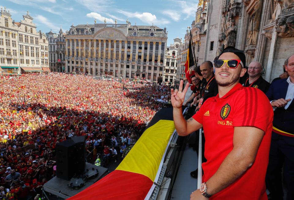 Thorgan and brother Eden Hazard (pictured) were both part of Belgium's World Cup squad this summer, where they finished an impressive third place