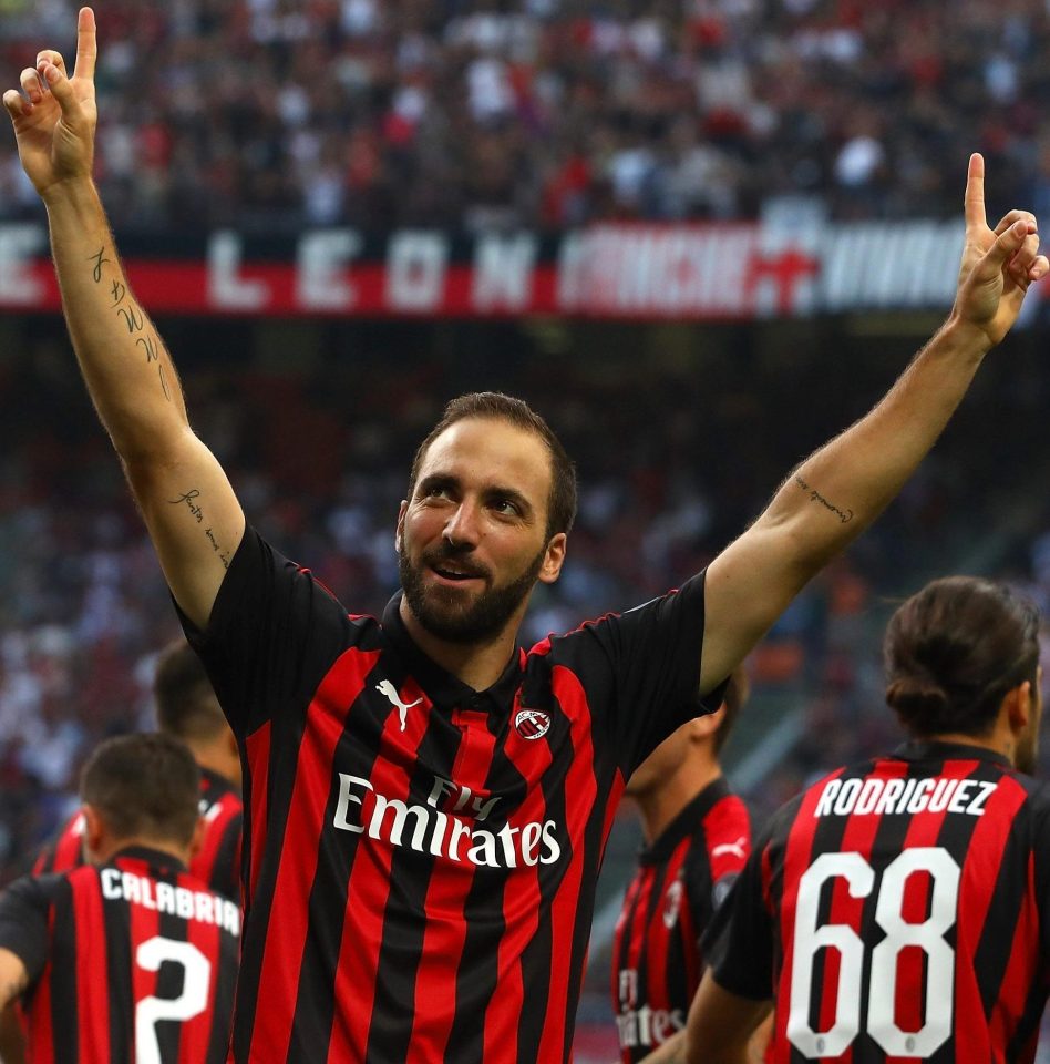  AC Milan loanee Gonzalo Higuain is another top draw