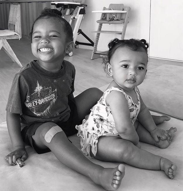  The star admitted that Kanye has been neglected since she has become a mum-of-three, including Saint, left, and Chicago