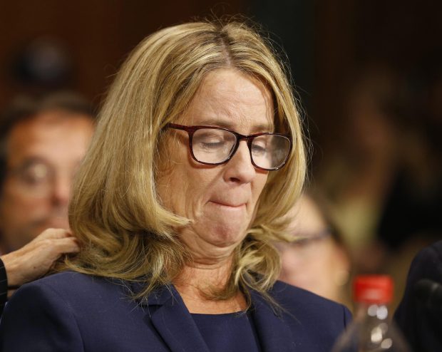 Dr. Christine Blasey Ford speaks before the Senate Judiciary Committee hearing on the nomination of Brett Kavanaugh