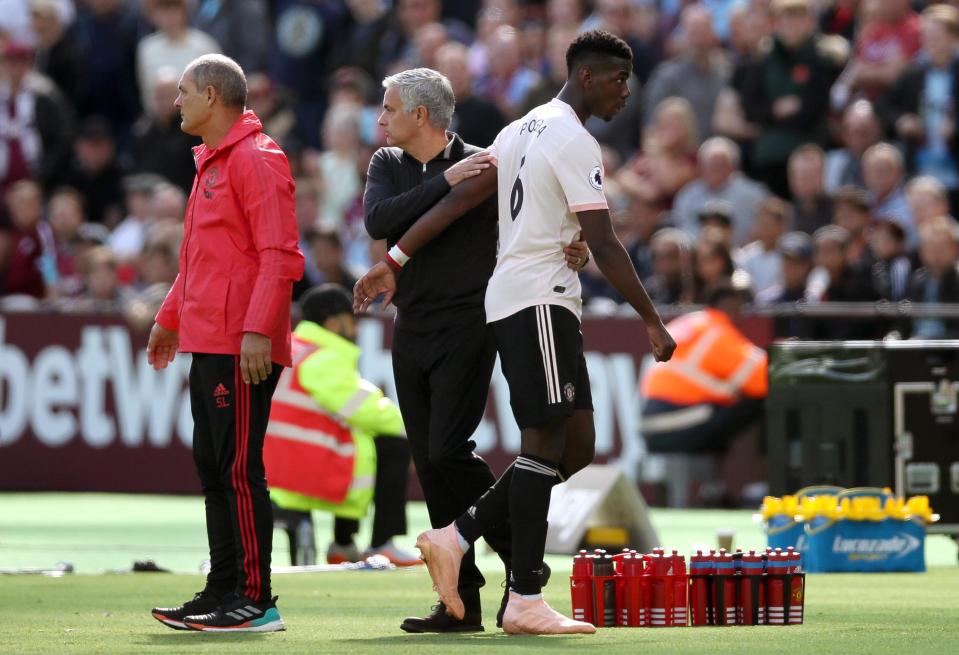  Paul Pogba was jeered by West Ham fans as he was subbed during the 3-1 defeat