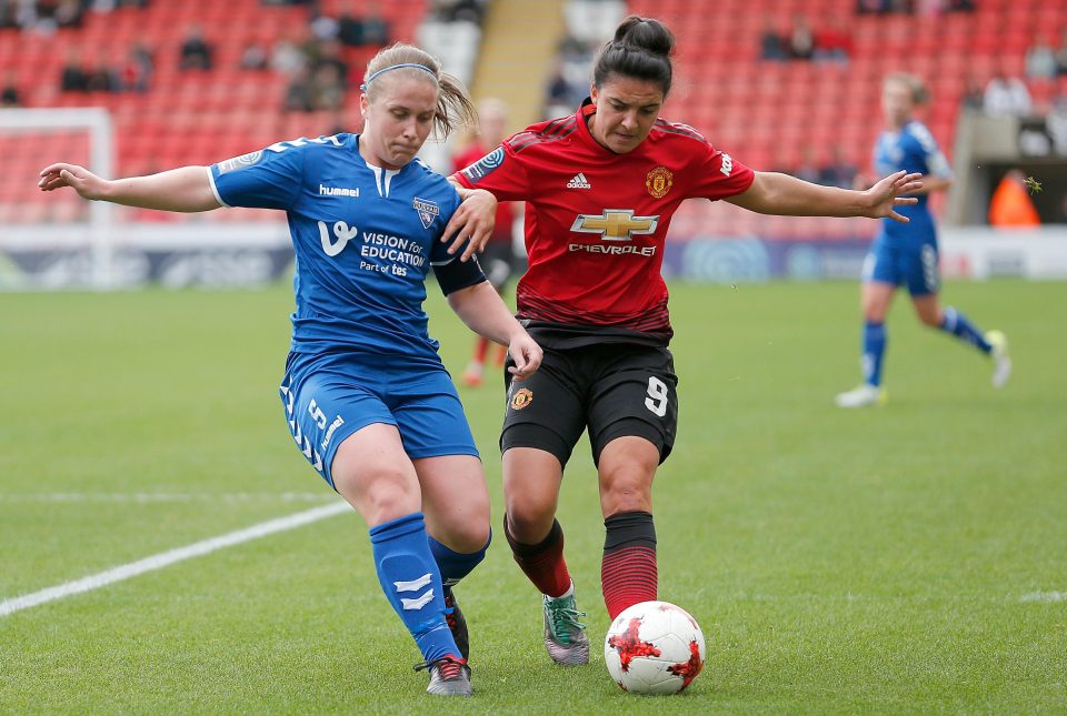  Jess Sigsworth (right) got the second of the afternoon after hitting the crossbar minutes before