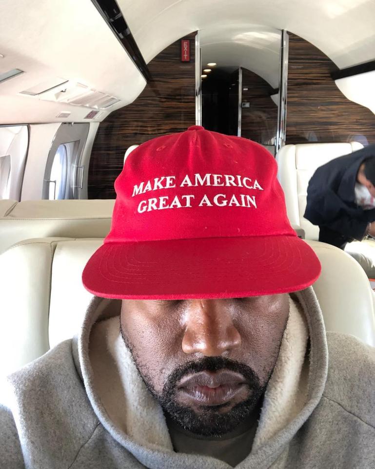  Trump supporter Kanye West posted a selfie in a Make America Great Again cap